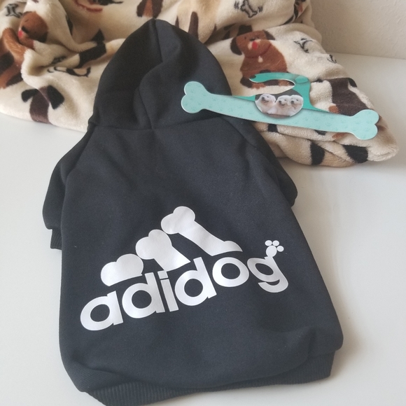 Pet sweater AdiDog Stylish Dog Hoodie Black spirt new - Picture 3 of 11